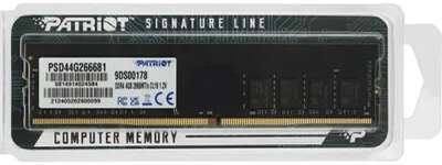 Patriot DDR4 DIMM 4GB PSD44G266681 PC4-21300, 2666MHz