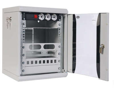 Шкаф коммутационный ЦМО (ШРН-12.255-10) настенный 12U 320x305мм пер.дв.стекл 100кг серый 255мм 10.62кг 180град. 600мм металл