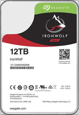 Жесткий диск SATA3 12Tb [ST12000VN0008] Seagate IronWolf, 7200rpm, 256Mb