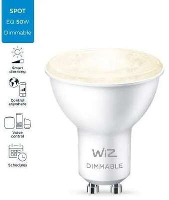 Умная лампа WiZ GU10 50Вт 345lm Wi-Fi (упак.:1шт) (929002448102)