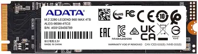 Накопитель SSD A-Data PCIe 4.0 x4 4TB ALEG-960M-4TCS Legend 960 Max M.2 2280