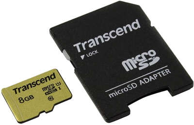 Карта памяти 8 Гб Micro SDHC Transcend Class 10 UHS-I U-1 [TS8GUSD500S]