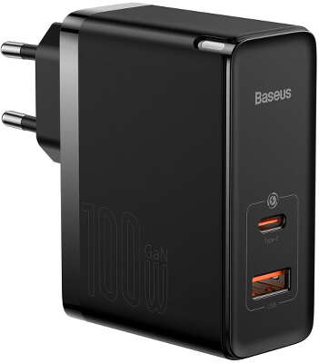 Зарядное устройство Baseus GaN5 Pro Fast Charger 100W Black + USB-C Cable 100W, Black [CCGP090201]