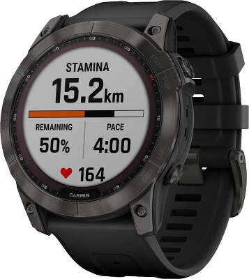 Смарт-часы Garmin Fenix 7X 1.4" корп.серый рем.черный (010-02541-11)
