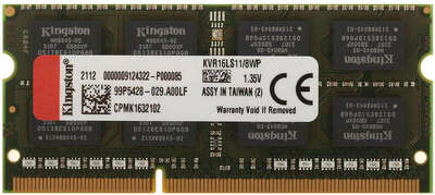 Модуль памяти SO-DIMM DDR-III 8192 Mb DDR1600 Kingston KVR16LS11/8WP 1.35V