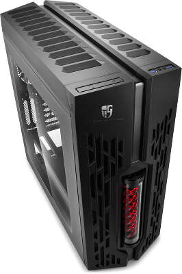 Корпус Deepcool GENOME II BK-RD , ATX, без БП, боковое окно, красная спираль, система водяного охлаждения