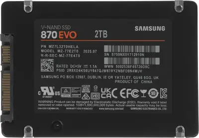Накопитель SSD Samsung SATA-III 2TB MZ-77E2T0BW 870 EVO 2.5