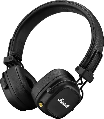 Гарнитура накладные Marshall Major IV черный беспроводные bluetooth оголовье (MAJOR IV BLACK)