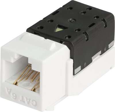 Модуль-вставка NIKOMAX типа Keystone, Кат.6а (Класс Eа), 500МГц, RJ45/8P8C, FT-TOOL/110/KRONE, T568A/B, неэкранированный, белый, гарантия: 5 лет расширенная / 25 лет системная