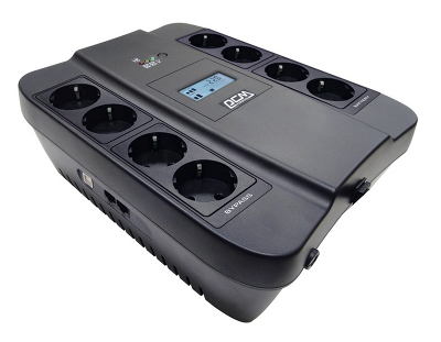 Источник бесперебойного питания Powercom Back-UPS SPIDER, Line-Interactive, LCD, AVR, 750VA/450W, 8xSchuko outlets (4 surge & 4 batt), black (1138691)