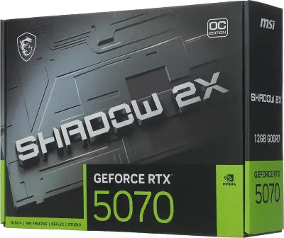Видеокарта MSI PCI-E 5.0 RTX 5070 12G SHADOW 2X OC NVIDIA GeForce RTX 5070 12Gb 192bit GDDR7 2542/28000 HDMIx1 DPx3 HDCP Ret