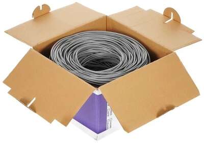 5bites Кабель US6575-305A витая пара UTP / SOLID / 6CAT / 23AWG / CCA / PVC / GREY / 305M