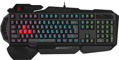 Клавиатура A4Tech Bloody B314 черный USB Multimedia for gamer LED (подставка для запястий)