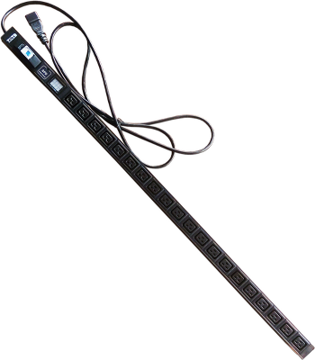 Блок розеток вертикальный Блок розеток вертикальный, 1-фазный с автоматом, A/V-метр, 16A / 250V, 20xC19, шнур 3.0 м, разъем C20