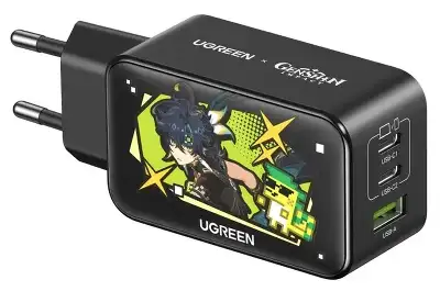 Зарядное устройство UGREEN Nexode версия Genshin Impact USB-A+2*USB-C GaN Tech Fast Charger EU 65W черный