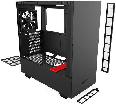 Корпус NZXT H510 Black/red, черный, ATX, Без БП (CA-H510B-BR)
