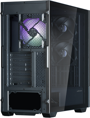 корпус ZALMAN Z10 DS, ATX, BLACK, WINDOW, built-in 15.6-inch FHD display, 2x3.5", 2x2.5", 2xUSB3.0, 1xUSB 3.1 Type-C, FRONT 2x120mm, REAR 1x120mm ARGB
