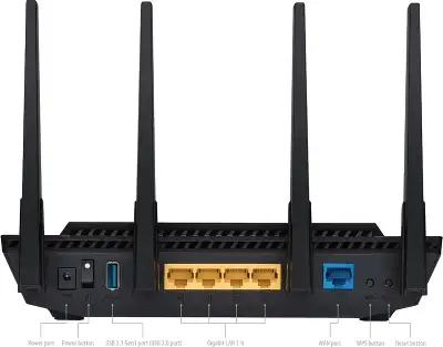 Роутер беспроводной Asus RT-AX58U AX3000 10/100/1000BASE-TX черный