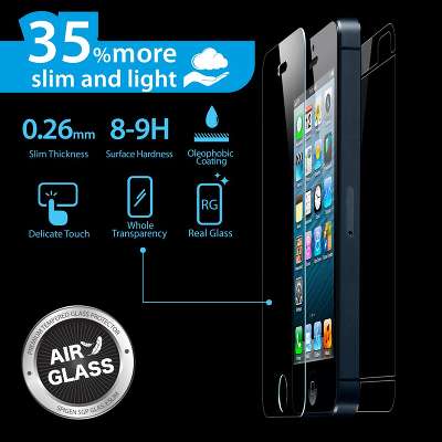 Защитная пленка SGP Oleophobic Coated Premium Tempered Glass “GLAS.t Slim” для iPhone 5/5S [SGP10112]