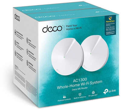 Маршрутизатор беспроводной TP-Link Deco M5 AC1300 10/100/1000BASE-TX белый (упак.:2шт)
