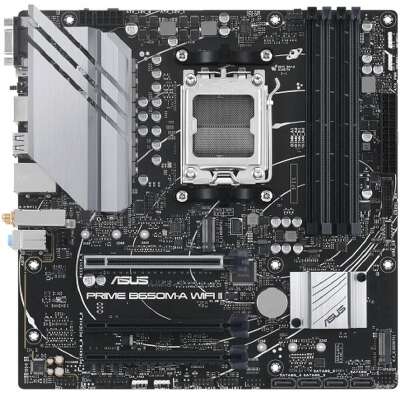 ASUS PRIME B650M-A WIFI II RTL (Socket AM5, mATX, 4xDDR5(128GB), VGA/DP/HDMI, 3xPCIe 4.0x16, 2,5xLAN, 4xSATA 6Gb/s, 2xM.2,  WiFi 6E, 1xType-С, 2xUSB 3.1, 2xUSB 3.2, 4xUSB 2.0, 1xPS/2)