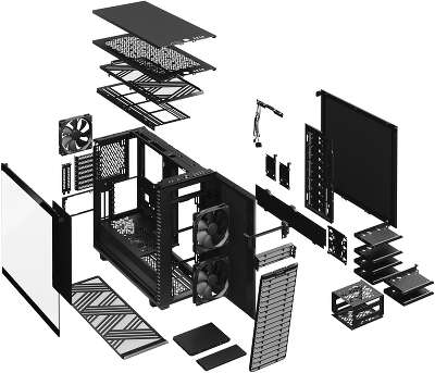 Корпус Fractal Design Define 7 Light Tempered Glass, черный, E-ATX, Без БП (FD-C-DEF7A-02)