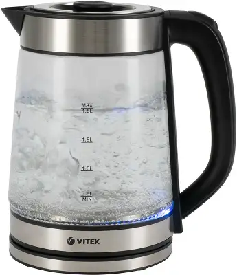 Чайник электрический Vitek VT-1179 1.8л. 2200Вт серебристый корпус: стекло/металл