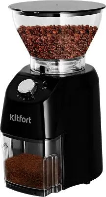 Кофемолка Kitfort КТ-791 160Вт сист.помол.:жернова вместим.:200гр черный