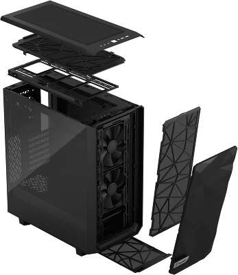 Корпус Fractal Design Meshify 2 Compact Light Tempered Glass, черный, ATX, Без БП (FD-C-MES2C-03)