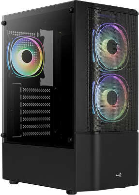 Корпус AeroCool Quantum Mesh-G-BK-v2, черный, ATX, Без БП (ACCM-PV31033.11)