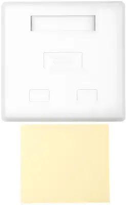 Розетка Hyperline SB1-2-8P8C-C6-SH-WH RJ45 2 кат.6 FTP бел. (упак.:1шт)