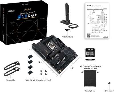 Материнская плата ASUS PROART Z890-CREATOR WIFI LGA1851 ATX 4xDDR5 3xPCIEx16 5xM.2 3хThunderbolt DP HDMI 2.5GLAN 10GLAN Wi-Fi 7