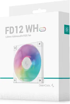 Вентилятор для корпуса Deepcool FD12 ARGB 120х120x25 белый 4-pin 26.9дБ (R-FD12-WHAPN1-G) Ret
