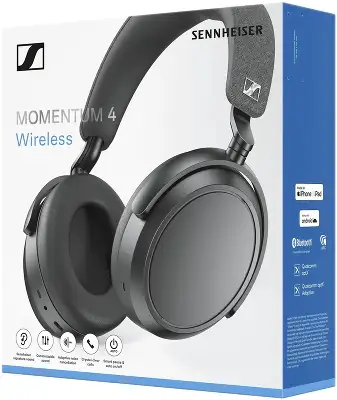 Гарнитура мониторные Sennheiser Momentum Wireless 4 2м черный беспроводные bluetooth в ушной раковине (509266 M4AEBT BLACK)