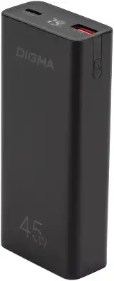 Мобильный аккумулятор Digma DGPF10E 10000mAh QC3.0/PD3.0 45W 4.5A USB-A/USB-C черный (DGPF10E45ABK)