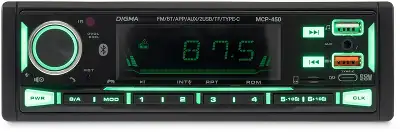 Автомагнитола Digma MCP-450 1DIN 4x45Вт v5.0 USB 2.0 AUX 4 ПДУ