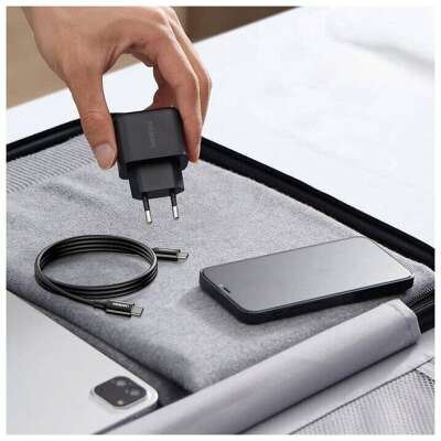 Зарядное устройство UGREEN CD250 (50581) USB-C 25W PD Charger + C-C 2M Cable EU. Цвет: черный