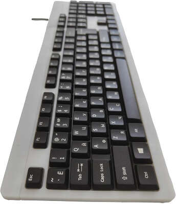 Клавиатура БЕШТАУ КЛ104РУ 104 клавиши, USB, 1,8м, цвет русской/латинской раскладки Белый/Белый, черная