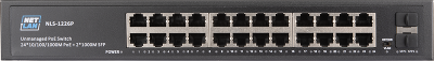 Коммутатор NETLAN, неуправляемый, 24*10/100/1000Мбит/с PoE (af/at), 2*10/100/1000Мбит/с SFP, DC52V/6.1A, PoE бюджет 320W