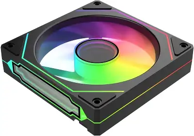 Вентилятор для корпуса Bloody CF-12 LCD ARGB 120х120x25 черный 4-pin 32дБ (упак.:1шт) (CF-12-ARGB120-BK) Ret