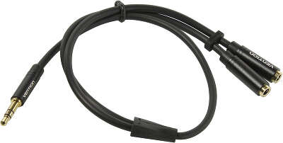 Переходник-разветвитель Vention гибкий Jack 3.5 mm M/Jack 3.5 mm F x 2 - 0.3м