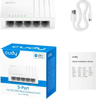 Коммутатор Cudy GS105U (L2) 5x1Гбит/с неуправляемый