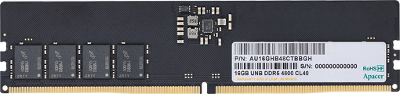 Оперативная память Apacer DDR5 16GB 4800MHz DIMM (PC5-38400) CL40 1.1V (Retail) 2048*8 3 years (AU16GHB48CTBBGH/FL.16G2A.PTH)