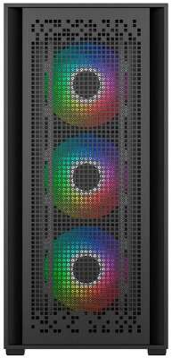 Powercase ByteFlow Black, Tempered Glass, 4x 120mm ARGB fans, ARGB HUB, чёрный, ATX  (CBFB-A4)