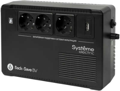 ИБП Back-Save BV Systeme Electric 800 ВА AVR 3 Schuko 230 В 1 USB-A [BVSE800RS]