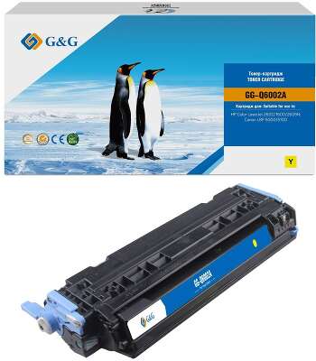 Картридж G&G, аналог HP Q6002A/ Canon LBP 5000/5100 желтый 2k с чипом