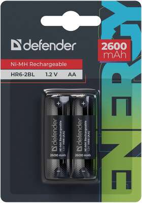 Defender Аккумуляторная батарея HR6-2BL 2600 mAh АА, Ni-MH, блистер, 2 шт.