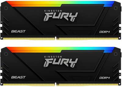 Модуль памяти Kingston 32GB DDR4 3600MHz DIMM FURY Beast Black RGB XMP kit 2x16Gb, CL18, 288-pin 1.35V Non-ECC