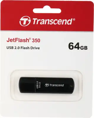 Флеш Диск Transcend 64Gb Jetflash 350 TS64GJF350 USB2.0 черный
