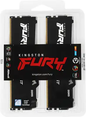 Память DDR5 2x32Gb 5600MHz Kingston KF556C40BBAK2-64 Fury Beast Black RGB RTL Gaming PC5-44800 CL40 DIMM 288-pin 1.25В dual rank с радиатором Ret
